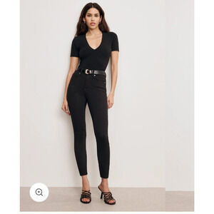 Good American Women Jean Good Leg Crop Black Skinny GAGLC001 Minimal Size 6 / 28